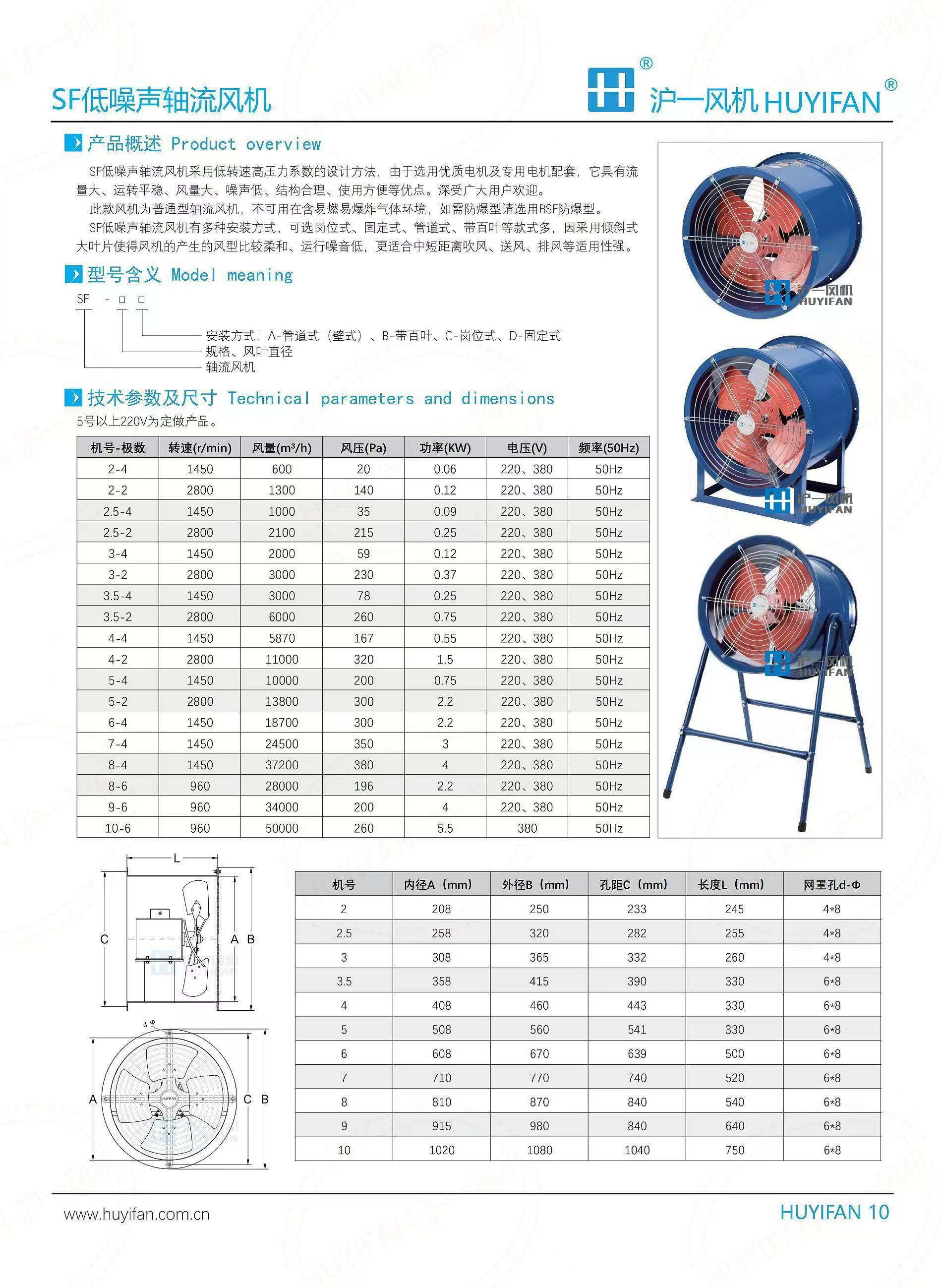 SF系列排烟轴流风机低噪声 岗位式风机